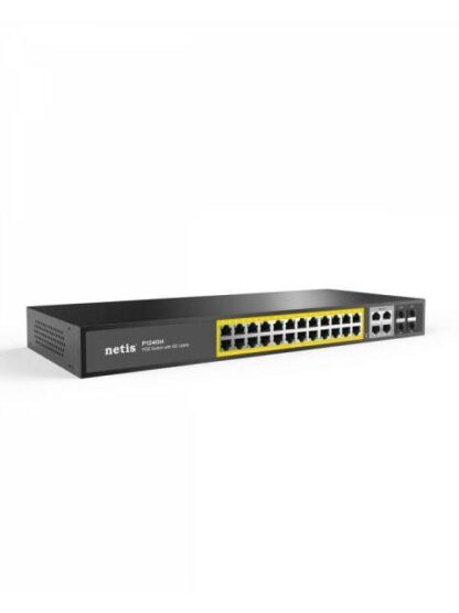SWITCH NETIS GIGABIT ETHERNET P124GH 24 PUERTOS POE 10-100-1000MBPS + 2 PUERTO UPLINK + 2 PUERTOS SFP 320W 12.8 GBIT-S 16000 ENTRADAS - NO ADMINISTRABLE - Image 2