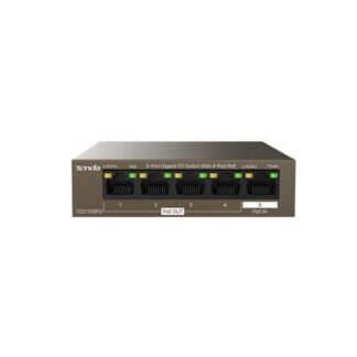 SWITCH TENDA GIGABIT ETHERNET TEG1105PD 5 PUERTOS 10-100-1000MBPS (4X POE) 10 GBIT-S 2000 ENTRADAS - NO ADMINISTRABLE