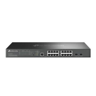 SWITCH TP-LINK GIGABIT ETHERNET OMADA L2+ 16 PUERTOS 10-100-1000MBPS + 2 PUERTOS SFP 120 GBIT-S 16.000 ENTRADAS - ADMINISTRABLE