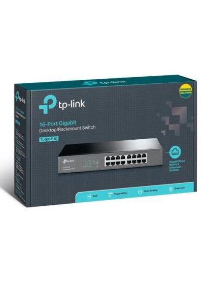 SWITCH TP-LINK GIGABIT ETHERNET TL-SG1016D 16 PUERTOS 10-100-1000MBPS 32GBIT-S 8000 ENTRADAS NO ADMINISTRABLE - Image 5