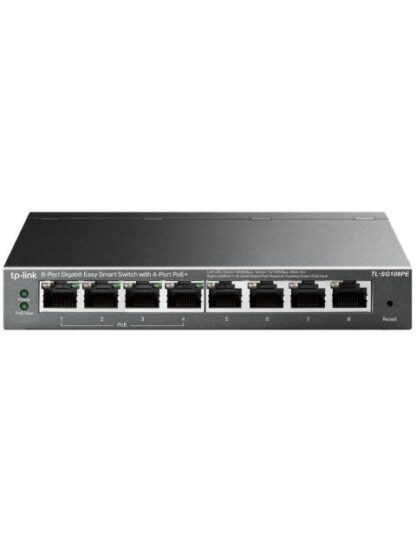 SWITCH TP-LINK GIGABIT ETHERNET TL-SG108PE EASY SMART POE 8 PUERTOS 10-100-1000MBPS (4X POE) 16 GBIT-S 4000 ENTRADAS - NO ADMINISTRABLE