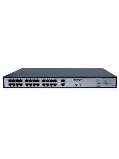SWITCHPOE 24 PUERTOS 2 PUERTOS UPLINK GIGACOBRE-FIBRA 300W TOTAL HASTA 250MTS FUENTE PODER INTERNA. - Image 2
