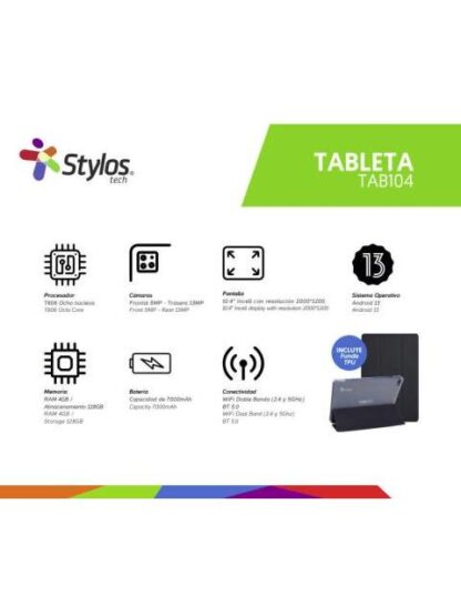 TABLET STYLOS STTA1041S 10.4 128GB ANDROID 13 PLATA - Image 5