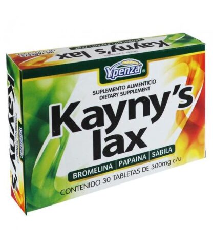 TBS. KAYNYS LAX C 30 300MG BROMELINAPAPAINA Y SABILA 4 SOLO PARA DIABETICOS