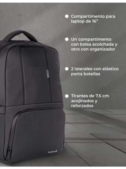 TECHZONE MOCHILA DE POLIESTER WANTED PARA LAPTOP 15.6 NEGRO - Image 5