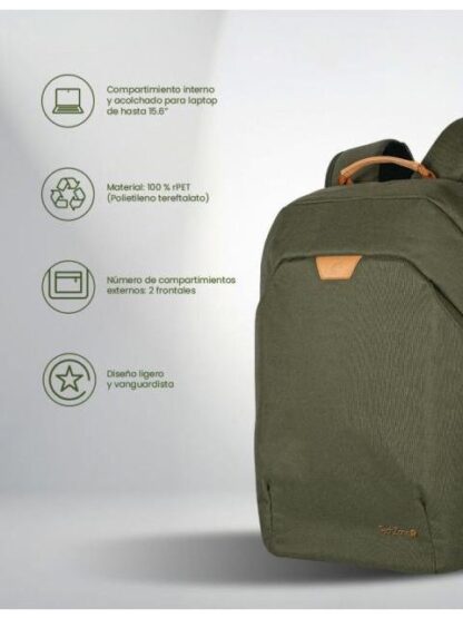TECHZONE MOCHILA DE POLIETILENO RPET ECHO HERO PARA LAPTOP 15.6 VERDE - Image 5