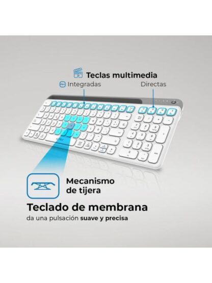 TECLADO ACTECK INSPIRE TREK TI747 INALAMBRICO RF INALAMBRICO-BLUETOOTH BLANCO ESPANOL - Image 2