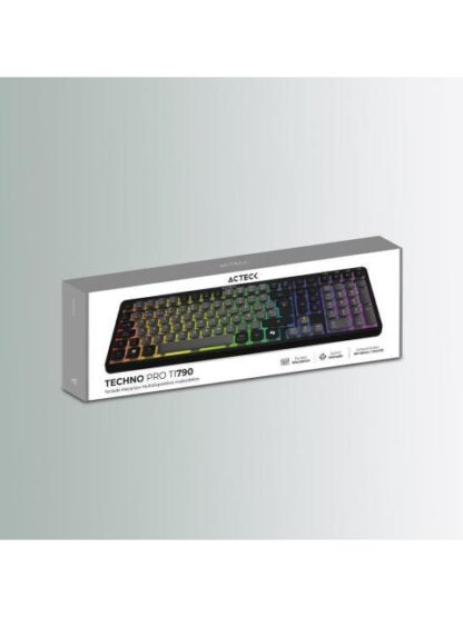 TECLADO ACTECK TECHNO PRO TI790 LED RGB TECLADO MECANICO CLICKY PURPLE INALAMBRICO RF INALAMBRICO-BLUETOOTH NEGRO ESPANOL - Image 6