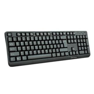 TECLADO ALAMBRICO VORAGO KB102 USB ALAMBRICO UNIVERSAL TECLAS FN MULTIMEDIA NEGRO.