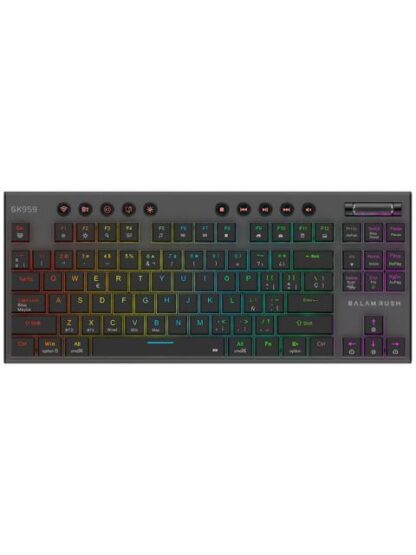 TECLADO GAMER BALAM RUSH DOMINATE EXPERT GK959 LED RGB TKL TECLADO MECANICO SWITCH BROWN INALAMBRICO RF INALAMBRICO-BLUETOOTH NEGRO ESPANOL