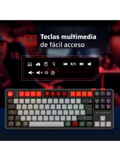 TECLADO GAMER BALAM RUSH LEVEL PRO GK990 LED RGB TKL TECLADO MECANICO OPTICO INALAMBRICO RF INALAMBRICO-BLUETOOTH NEGRO ESPANOL - Image 2