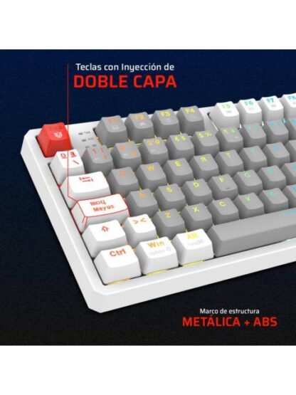 TECLADO GAMER BALAM RUSH LEVEL PRO GK990 LED RGB TKL TECLADO MECANICO OUTEMU RED INALAMBRICO RF INALAMBRICO-BLUETOOTH BLANCO ESPANOL - Image 2