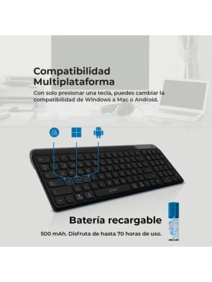 TECLADO INALAMBRICO MULTIDISPOSITIVOS INSPIRE TREK TI747 AC940108 ACTECK ELITE SERIES BLUETOOTH 5.1 DONGLE 2.4 MHZ - Image 3