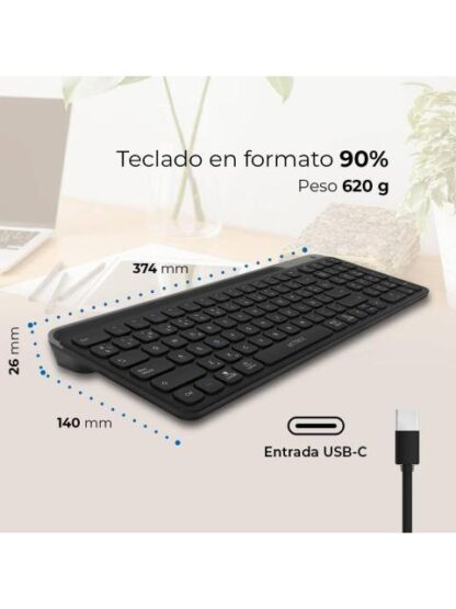 TECLADO INALAMBRICO MULTIDISPOSITIVOS INSPIRE TREK TI747 AC940108 ACTECK ELITE SERIES BLUETOOTH 5.1 DONGLE 2.4 MHZ - Image 4