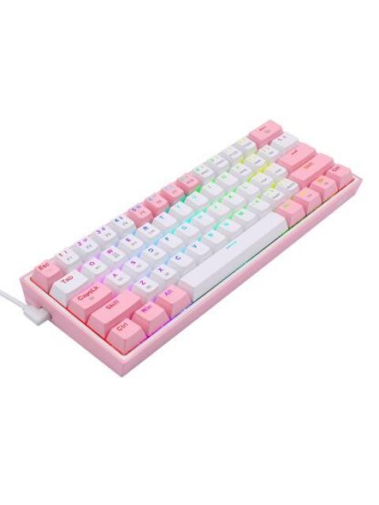 TECLADO MECANICO REDRAGON FIZZ PRO WHITE-PINK BLANCO Y ROSA - Image 2