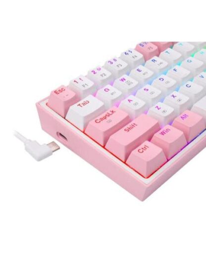 TECLADO MECANICO REDRAGON FIZZ PRO WHITE-PINK BLANCO Y ROSA - Image 5