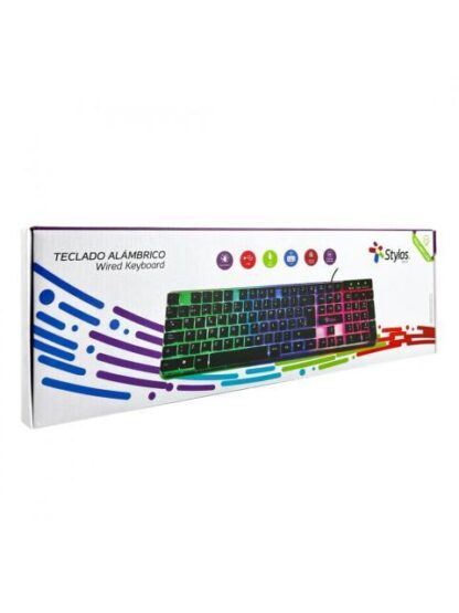 TECLADO STYLOS STTEALLED1T ALAMBRICO USB NEGRO-TRANSPARENTE (ESPANOL) - Image 4