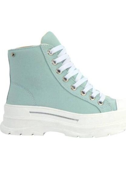 TENIS BOTIN DE LONA AZUL MENTA BAMBINO