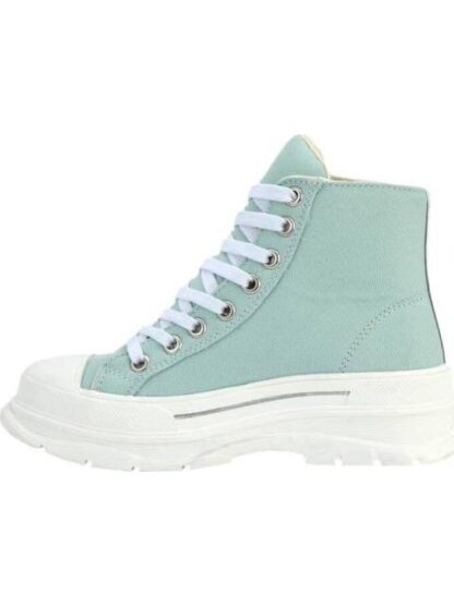TENIS BOTIN DE LONA AZUL MENTA BAMBINO - Image 5