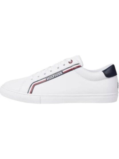 TENIS CASUAL CON FRANJAS LATERALES BLANCO TOMMY HILFIGER