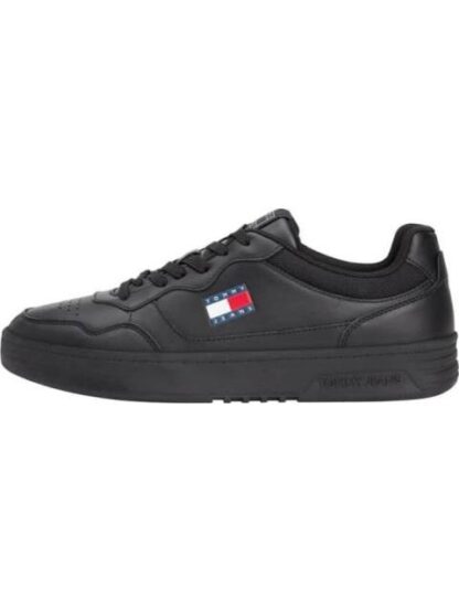 TENIS CASUAL (NEW) TJM CUPSOLE LEATHER ESS NEGRO TOMMY HILFIGER