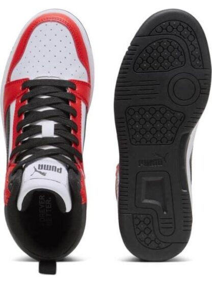 TENIS CASUAL REBOUND V6 MID JR BLANCO/NEGRO PUMA - Image 3