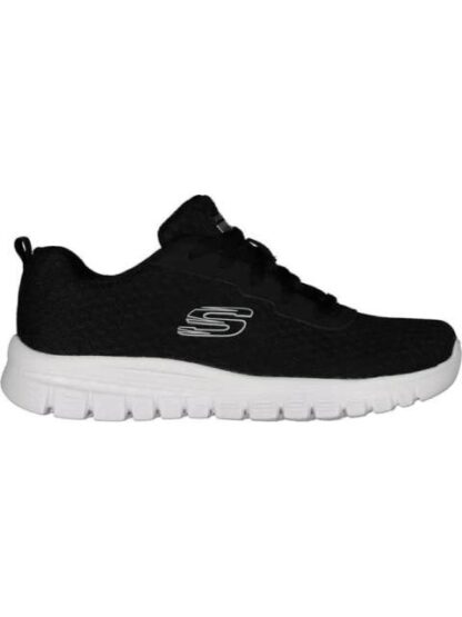 TENIS CASUAL SPORT BLANCO/NEGRO SKECHERS1