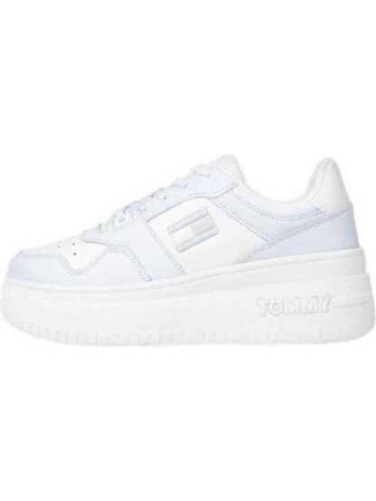 TENIS CASUAL TJW RETRO BASKET FLATFORM MIX BLANCO TOMMY HILFIGER