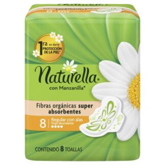 TOALLA FEM NATURELLA FLUJO MODER CON ALAS PAQ 8 PZ