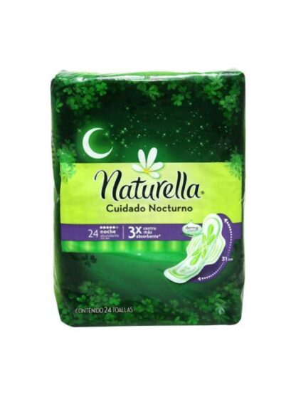 TOALLA FEM. NATURELLA NOCHE CON ALAS PAQ. 24 PZ
