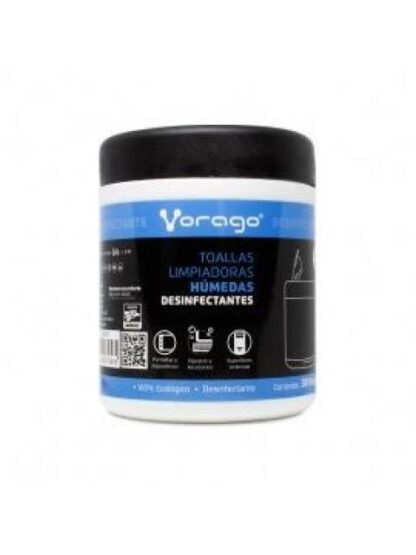 TOALLAS VORAGO CLN107 HUMEDAS DESINFECTANTES BOTE 30PZ - Image 2