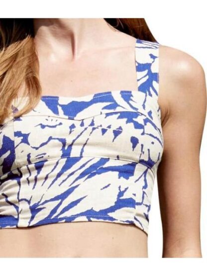 TOP CORTO DE LINO AZUL HOLLY LAND - Image 5