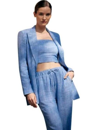 TOP DE LINO AZUL HOLLY LAND