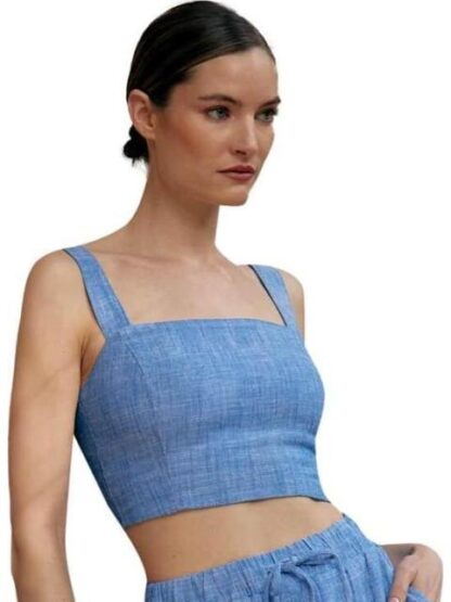 TOP DE LINO AZUL HOLLY LAND - Image 4