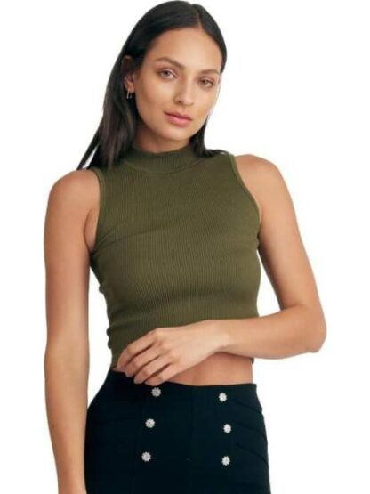 TOP SIN MANGAS VERDE OLIVO HOLLY LAND
