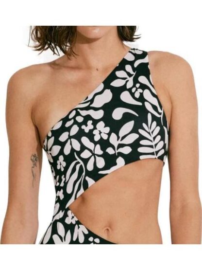 TRAJE DE BAÑO ASIMETICO ESTAMPADO BLANCO/NEGRO HOLLY LAND - Image 6