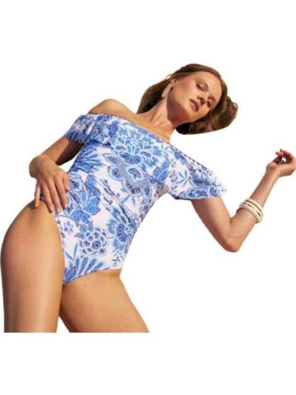 TRAJE DE BAÑO CON OLANES BLANCO HOLLY LAND