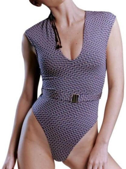TRAJE DE BAÑO CONTROL DE ABDOMEN AZUL MARINO HOLLY LAND