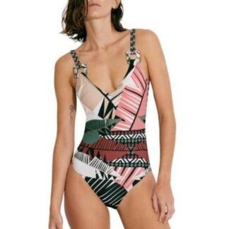 TRAJE DE BAÑO ESTAMPADO ETNICO BEIGE HOLLY LAND