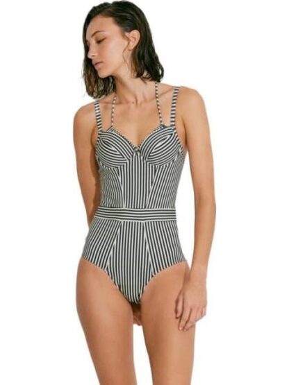 TRAJE DE BAÑO RAYADO CON CONTROL DE ABDOMEN AZUL MARINO HOLLY LAND - Image 4