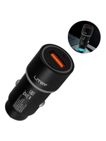 TURBO CARGADOR PARA CARRO AUTO USB CARGA RAPIDA QC 3.0 18W