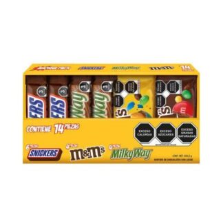 VARIETY PACK SNICKERS MILKY M&M PAQUETE CON 14 PIEZAS