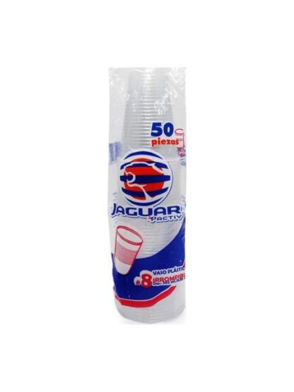 VASO PLASTICO JAGUAR #8 IRROMPIBLE BOLSA CON 50 PIEZAS