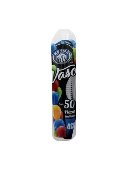 VASO PLASTICO REYMA 4 CH BOLSA CON 50 PIEZAS