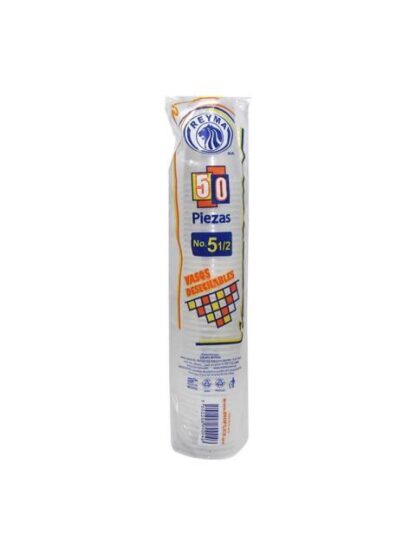 VASO PLASTICO REYMA 5.5 BOLSA CON 50 PIEZAS