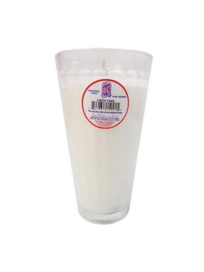 VELADORA LUZ ETERNA VASO LIMON FAMA