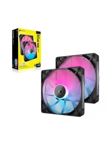 VENTILADOR CORSAIR ICUE LINK RX140 RGB 140MM 300 - 1700RPM NEGRO - 2 PIEZAS - Image 2