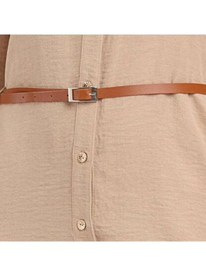 VESTIDO CON CINTURON CAMEL YAELI FASHION - Image 6