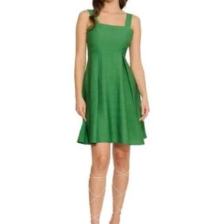 VESTIDO CORTO DE LINO VERDE HOLLY LAND