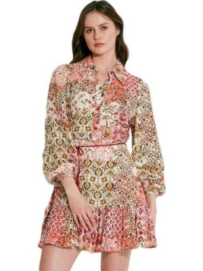 VESTIDO CORTO ESTAMPADO MULTICOLOR HOLLY LAND - Image 3